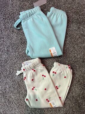 wonder nation Aqua Blue Joggers & Cream Cherry Print Joggers
